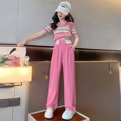 RM171223-10 طقم بناتي قطعتين ( بلوزة + بنطلون)