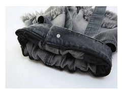 RM171223-11 طقم شورت ( بلوزة قطنية + بنطلون شورت جينز + اكسسوار البنطلون جينز)