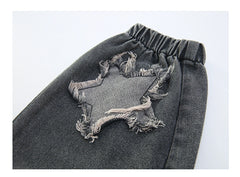 RM171223-11 طقم شورت ( بلوزة قطنية + بنطلون شورت جينز + اكسسوار البنطلون جينز)