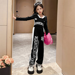 RM171223-15 طقم سبورت قطني ربيعي خريفي ( بلوزة + بنطلون )