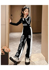 RM171223-15 طقم سبورت قطني ربيعي خريفي ( بلوزة + بنطلون )