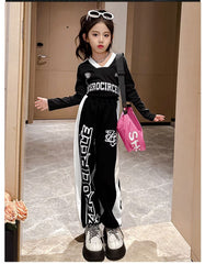 RM171223-15 طقم سبورت قطني ربيعي خريفي ( بلوزة + بنطلون )