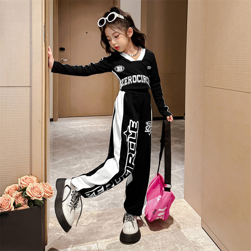 RM171223-15 طقم سبورت قطني ربيعي خريفي ( بلوزة + بنطلون )