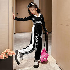 RM171223-15 طقم سبورت قطني ربيعي خريفي ( بلوزة + بنطلون )