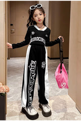 RM171223-15 طقم سبورت قطني ربيعي خريفي ( بلوزة + بنطلون )