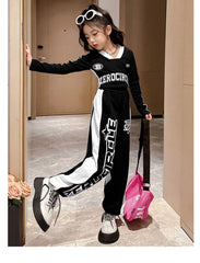 RM171223-15 طقم سبورت قطني ربيعي خريفي ( بلوزة + بنطلون )