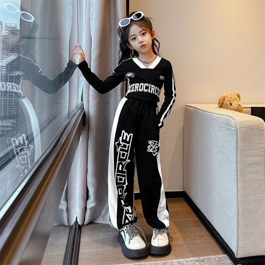 RM171223-15 طقم سبورت قطني ربيعي خريفي ( بلوزة + بنطلون )