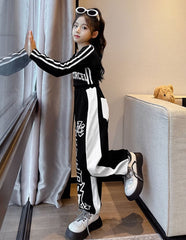 RM171223-15 طقم سبورت قطني ربيعي خريفي ( بلوزة + بنطلون )