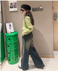 RM171223-23 طقم بناتي قطعتين (جكيت صوف +بنطلون جينز )