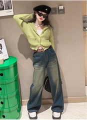 RM171223-23 طقم بناتي قطعتين (جكيت صوف +بنطلون جينز )