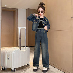 RM171223-25 طقم جينز قطعتين ( جكيت + بنطلون)