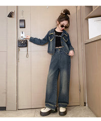 RM171223-25 طقم جينز قطعتين ( جكيت + بنطلون)