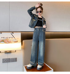 RM171223-25 طقم جينز قطعتين ( جكيت + بنطلون)