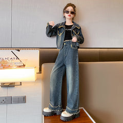 RM171223-25 طقم جينز قطعتين ( جكيت + بنطلون)