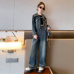 RM171223-25 طقم جينز قطعتين ( جكيت + بنطلون)