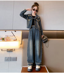 RM171223-25 طقم جينز قطعتين ( جكيت + بنطلون)