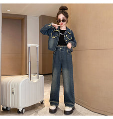 RM171223-25 طقم جينز قطعتين ( جكيت + بنطلون)