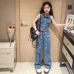 RM171223-9 طقم جينز قطعتين ( فست + بنطلون)