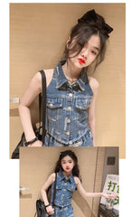 RM171223-9 طقم جينز قطعتين ( فست + بنطلون)