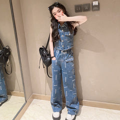 RM171223-9 طقم جينز قطعتين ( فست + بنطلون)