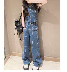 RM171223-9 طقم جينز قطعتين ( فست + بنطلون)