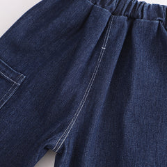 RM231223-1 طقم جينز قطعتين ( بلوزة قطنية + شورت)