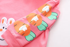 RM231223-22 طقم بناتي قطعتين ( بلوزة قطنية + بنطلون كتان ناعم)