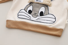 RM231223-23 طقم ديزني ارنوب ( بلوزة مطرزة مع طاقية + بنطلون)