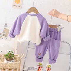 RM231223-23 طقم ديزني ارنوب ( بلوزة مطرزة مع طاقية + بنطلون)