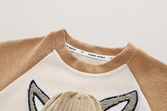 RM231223-23 طقم ديزني ارنوب ( بلوزة مطرزة مع طاقية + بنطلون)