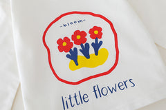 RM231223-24 طقم بناتي 3 قطع ( بلوزة موردة + جكيت مع دبوس وردة + بنطلون جينز )