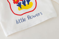 RM231223-24 طقم بناتي 3 قطع ( بلوزة موردة + جكيت مع دبوس وردة + بنطلون جينز )