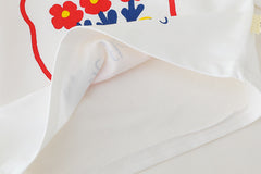 RM231223-24 طقم بناتي 3 قطع ( بلوزة موردة + جكيت مع دبوس وردة + بنطلون جينز )