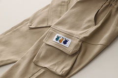 RM231223-25 طقم ولادي 3 قطع ( بلوزة قطعني + جكيت جينز مع دبدوب + بنطلون كتان)