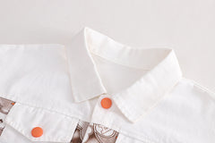 RM231223-26 طقم ولادي مميز بجي 3 قطع ( بنطلون جينز ناعم+ بلوزة قطنية + جكيت كتان ناعم)