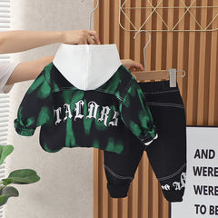 RM231223-28 طقم ولادي 3 قطع ( بلوزة قطنية + جكيت + بنطلون)