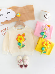 RM231223-31 طقم بناتي مورد ثري دي ( بلوزة قطنية + بنطلون جينز )