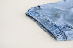 RM231223-31 طقم بناتي مورد ثري دي ( بلوزة قطنية + بنطلون جينز )