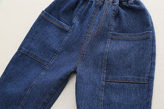 RM231223-35 طقم ولادي 3 قطع ( جكيت + بلوزة قطنية+ بنطلون جينز)