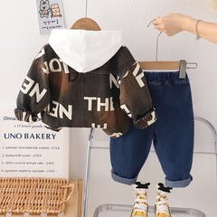 RM231223-35 طقم ولادي 3 قطع ( جكيت + بلوزة قطنية+ بنطلون جينز)