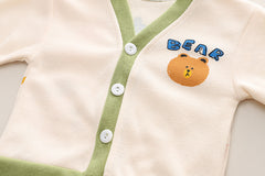 RM231223-37 طقم خريفي دافي بجي 3 قطع ( جكيت + بلوزة+ بنطلون) بألوان مميزة جدا