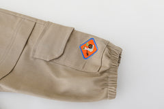 RM231223-3 طقم ولادي 3 قطع ( بلوزة + قميص كروهات + بنطلون كتان)