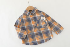 RM231223-3 طقم ولادي 3 قطع ( بلوزة + قميص كروهات + بنطلون كتان)