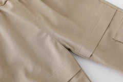 RM231223-3 طقم ولادي 3 قطع ( بلوزة + قميص كروهات + بنطلون كتان)