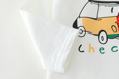 RM231223-3 طقم ولادي 3 قطع ( بلوزة + قميص كروهات + بنطلون كتان)