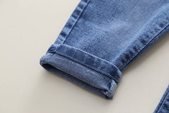 RM231223-40 طقم بناتي قطعتين ( افرهول جينز + قميص )