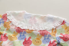 RM231223-40 طقم بناتي قطعتين ( افرهول جينز + قميص )