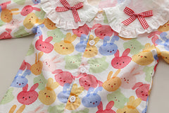 RM231223-40 طقم بناتي قطعتين ( افرهول جينز + قميص )