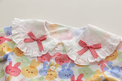 RM231223-40 طقم بناتي قطعتين ( افرهول جينز + قميص )