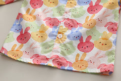 RM231223-40 طقم بناتي قطعتين ( افرهول جينز + قميص )